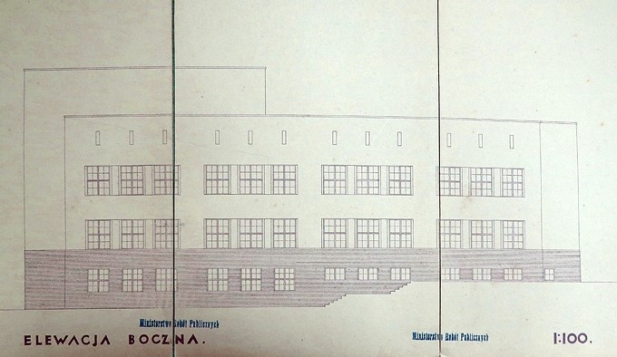 Trzeci projekt Państwowego Gimnazjum imienia Tadeusza Kościuszki w Łucku. Architekt Kazimierz Tołłoczko