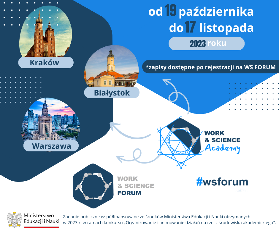 Targi Work&Science Forum od 19 października do 17 listopada 2023 w Krakowie, Warszawie i Białymstoku